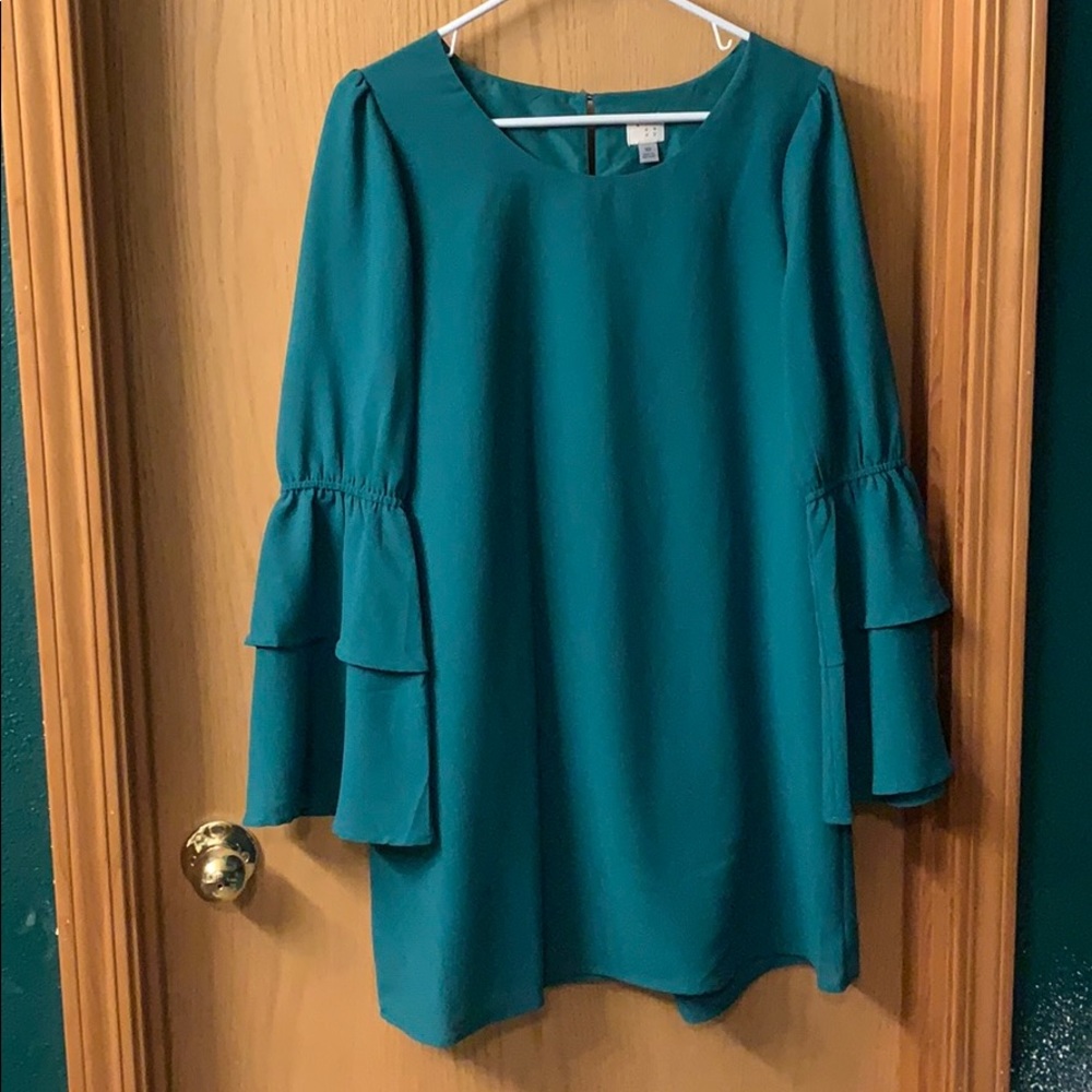 A New Day trapeze dress with peasant sleeves